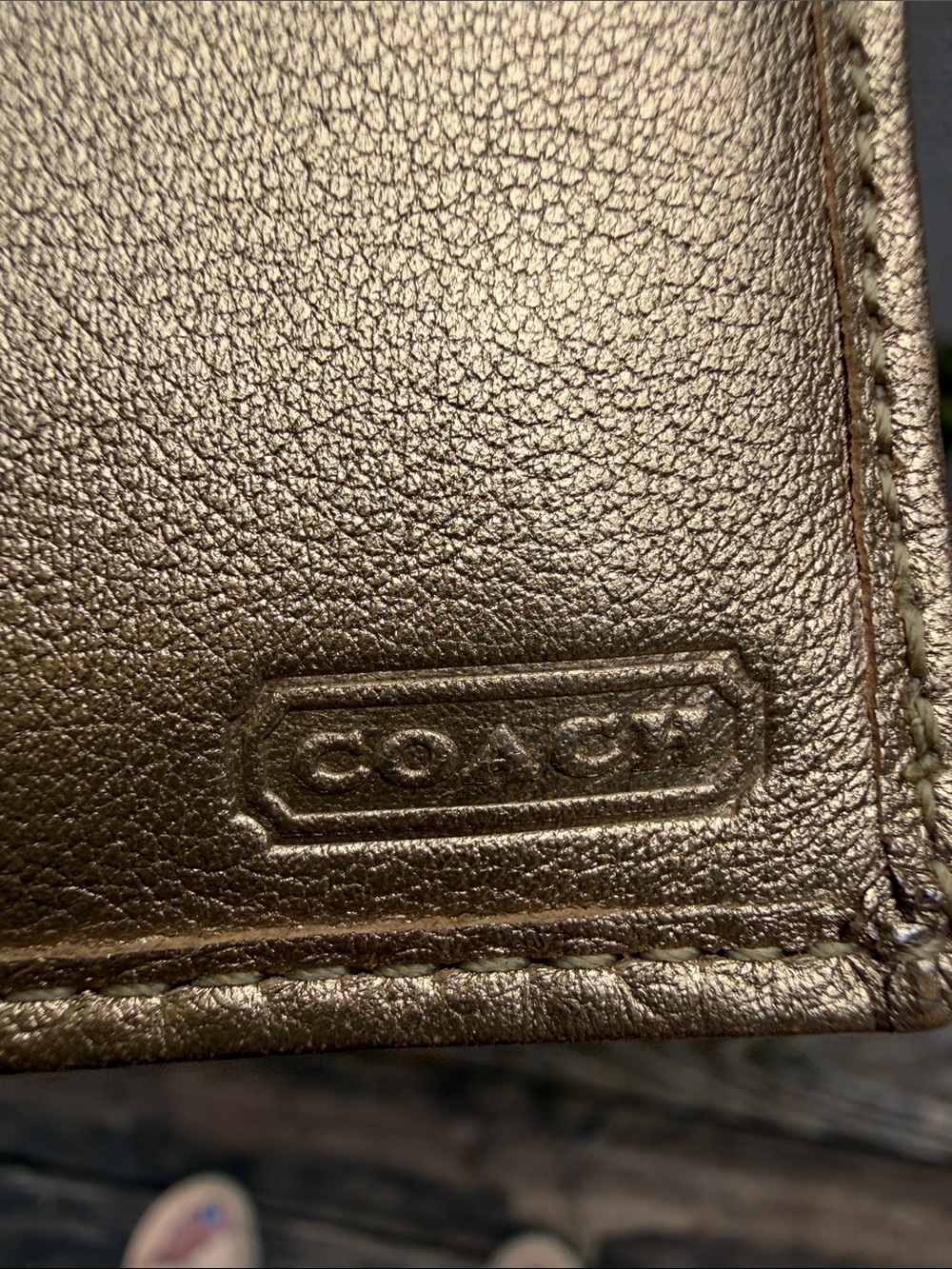 Coach Bleecker Signature Brown Canvas Gold Leather Buckle continental wallet - Picture 14 of 16